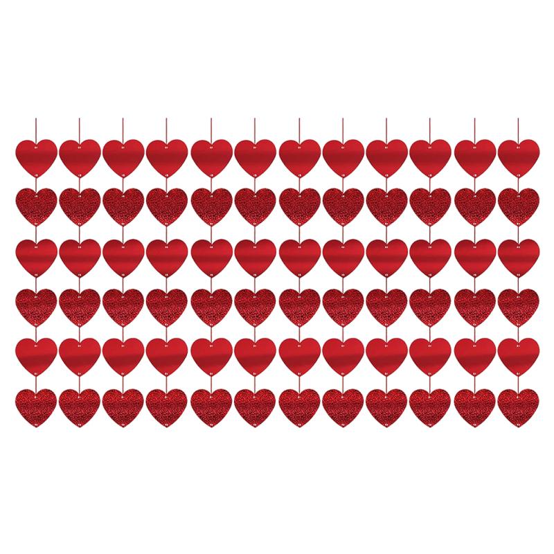 2m Love Shape Řetězec Garland Závěsný Banner Ornamenty Svatební potřeby pro Valentýna Dekorace