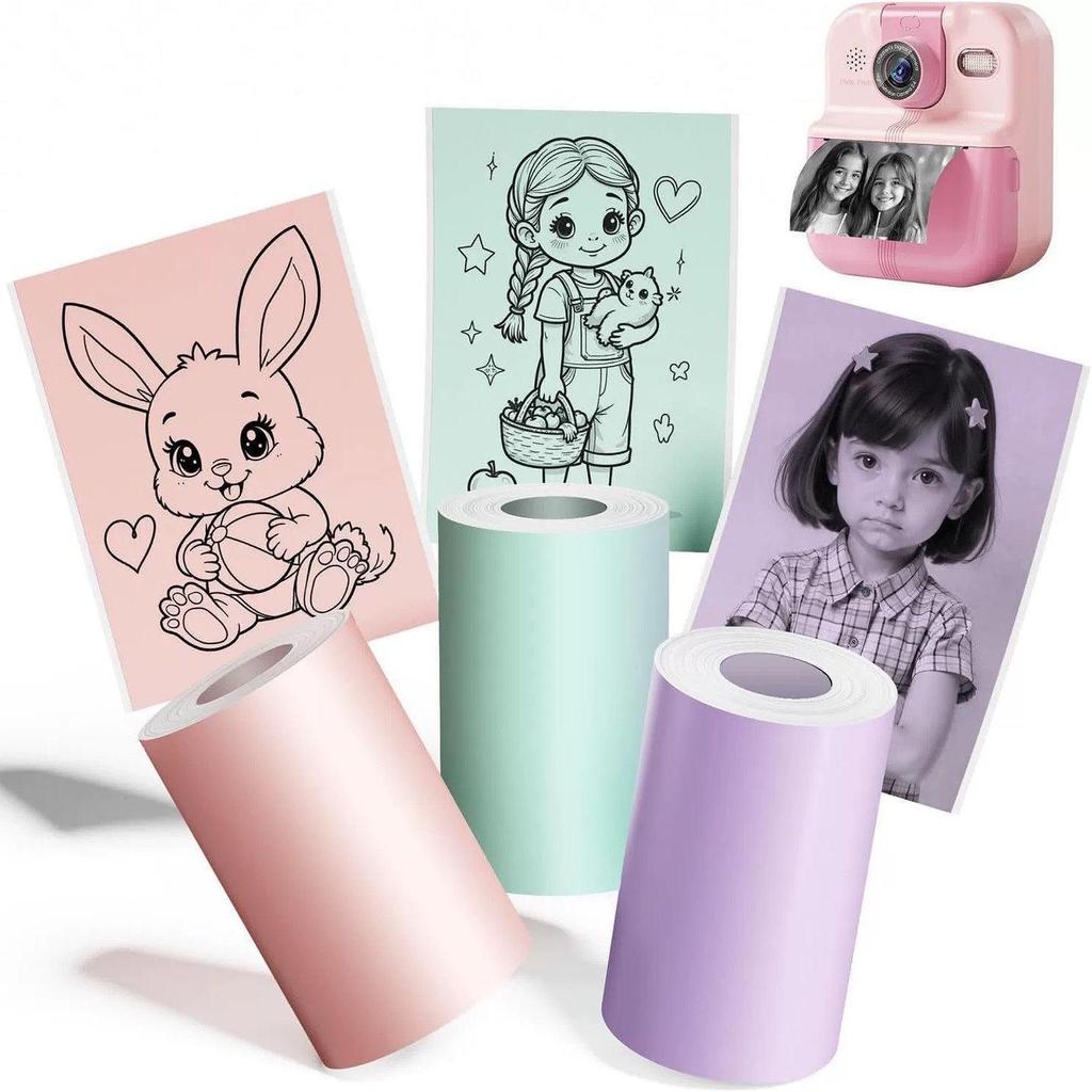Eco-Friendly BPA-Free Thermal Paper Roll for Kids' and Polaroid Cameras, 57x25mm