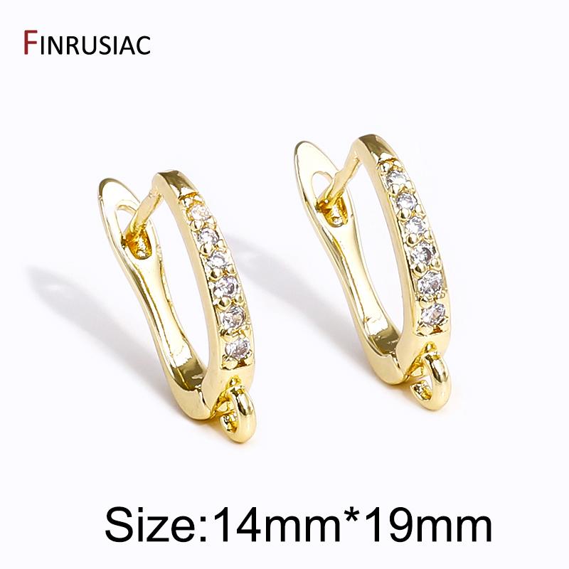 

Earrings Making Supplies 18K Gold Plated Brass Zircon Shvenzy Earwire Earring Hooks For DIY Women Earring Making Accessories 1 pair