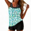 Women's Vintage Floral Print Split Swimsuit Sport Swimsuit