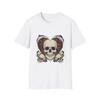 Skull Heart T Shirt Edgy Gothic Style for Her Him Vintage Washed Top For Everyday Wear Homme Graphic Unisex Slightly Fashion