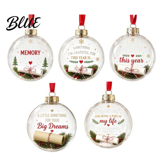 Reusable Clear Ball Acrylic Fillable Christmas Ball DIY Transparent Ornament for Xmas Decorative Ornaments Tree Hanging Holiday Wedding,