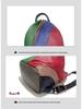 European & American Style Women's Colorful Patchwork Leather Anti-theft Backpack with Double Straps and Lock Buckle