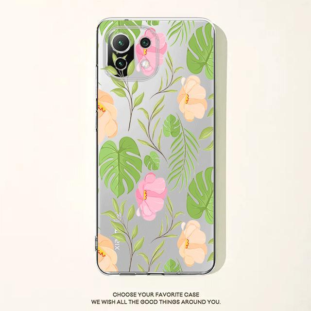 Cute White Rabbit Flower Floral Clear Case For Xiaomi Poco X3 Nfc X3pro M3 F1 F3 For Mi 11 12 13 11x 12x Pro 11 10 Lite 11t 10t