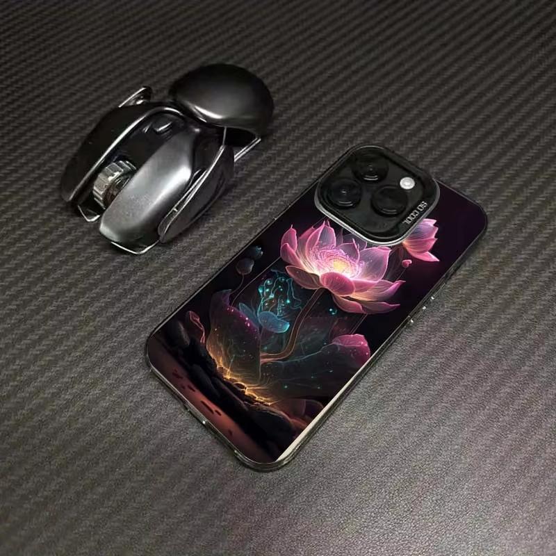 Pink Lotus Red Rose Pattern Phone Case For Samsung Galaxy A14 A15 5G S21 S22 S23 S24 FE Plus Ultra A25 A35 A52 A53 A54 A55 5G