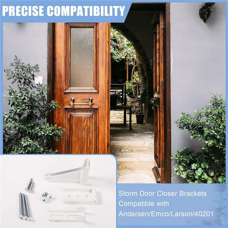 AD23-Door Closer Bracket,Repair Jamb Bracket Compatible For Andersen,Durable Screen Door Closer Replacement Accessories Kits Whi