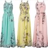 Elegant Plus Size Womens Floral Sleeveless Belted Maxi Long Dress For Summer Parties