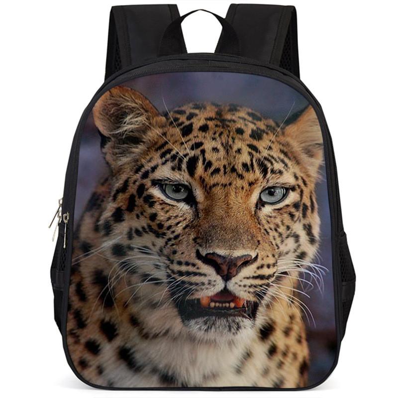 Spacious And Lightweight 15-inch 3d Leopard Backpack For School Kids