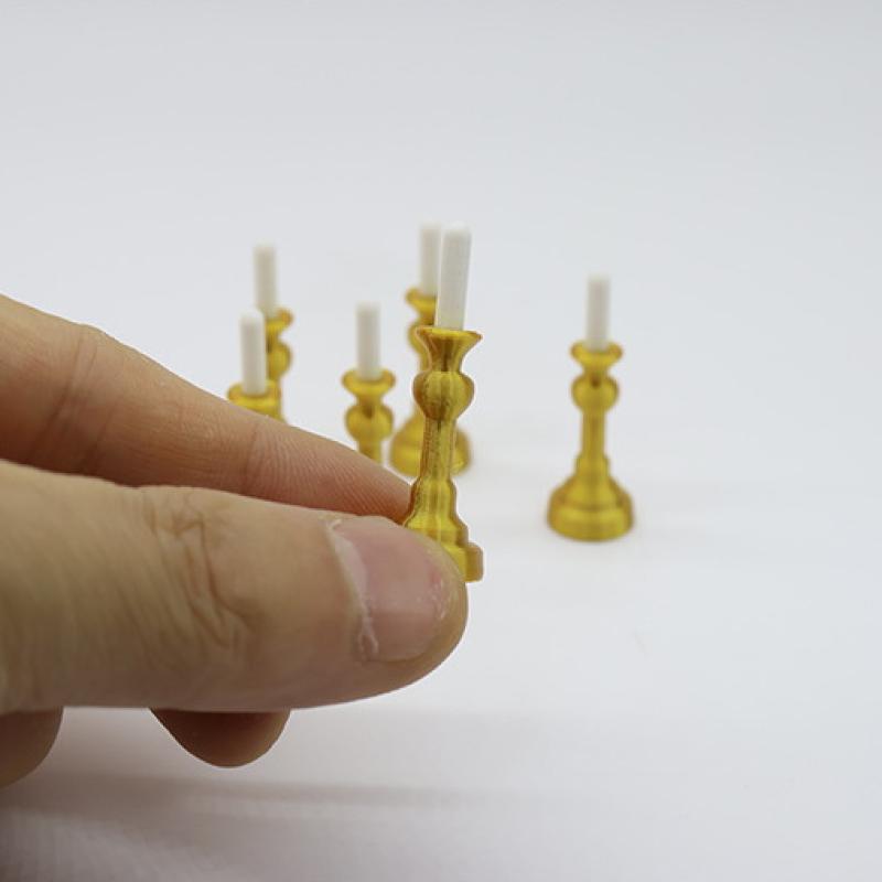 1/2 ks 1:12 Domeček pro panenky Zlatý svícen Miniaturní model svícnu Domácí dekorace Hračka DIY příslušenství