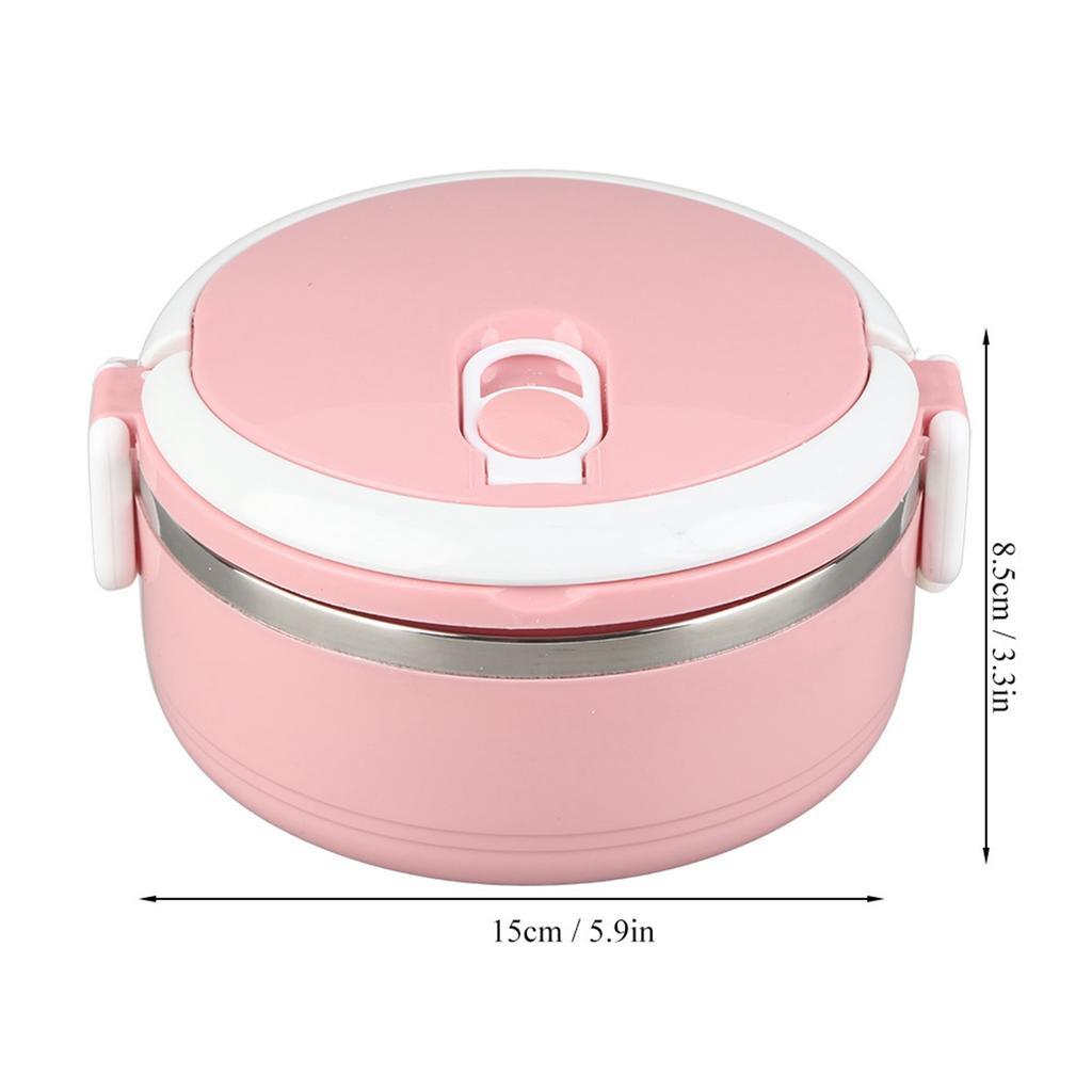 Insulated Lunch Box Lunch Box Pink Portable Stainless Steel Thermal Insulated Rice Noddles Lunch Box Single Layer Food Container