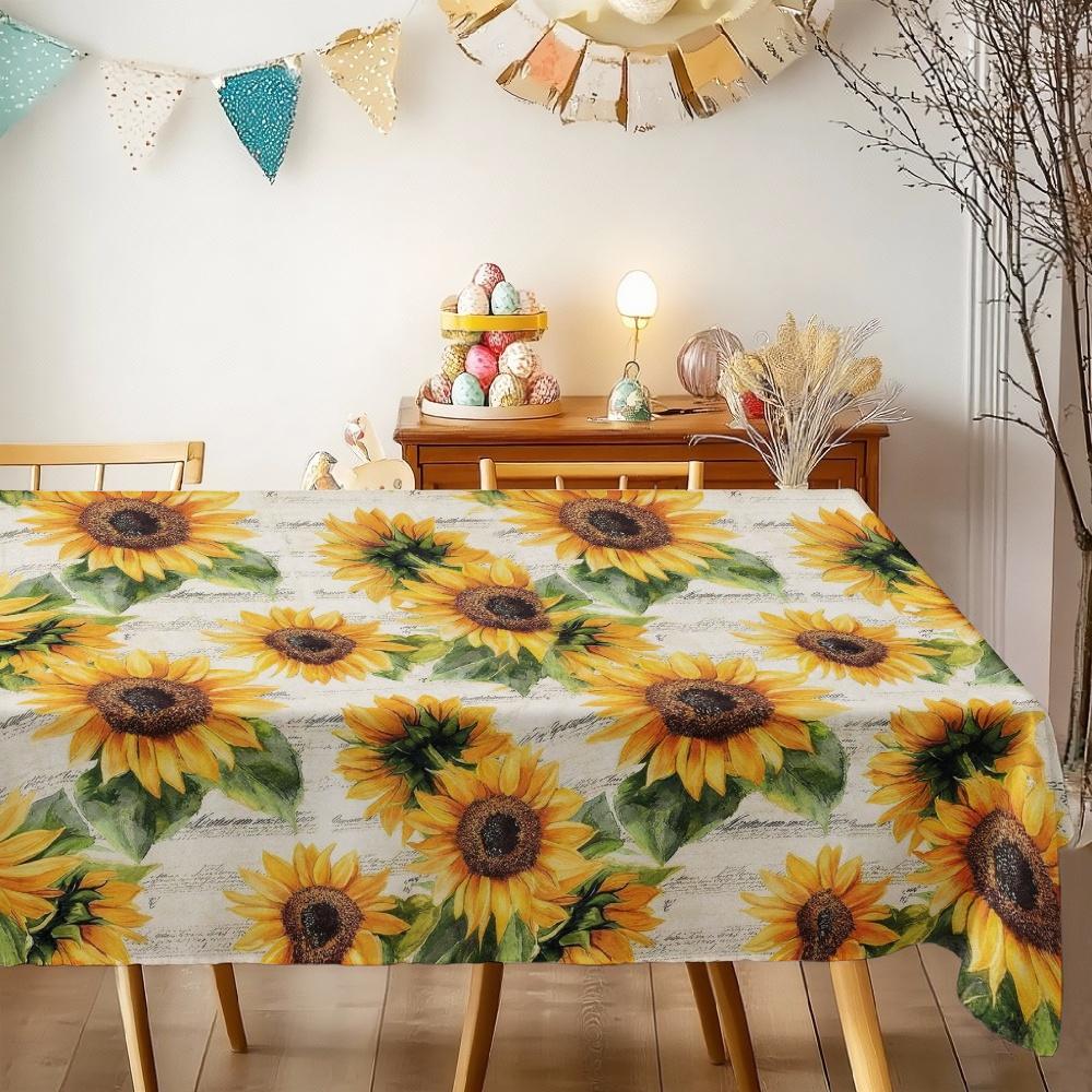 Zonnebloem Patroon Rechthoekige Tafelkleed voor Tafeldecoratie Keuken Eetkamer Waterdicht Herbruikbaar Tafelkleed voor Tafel Feestdag Feest