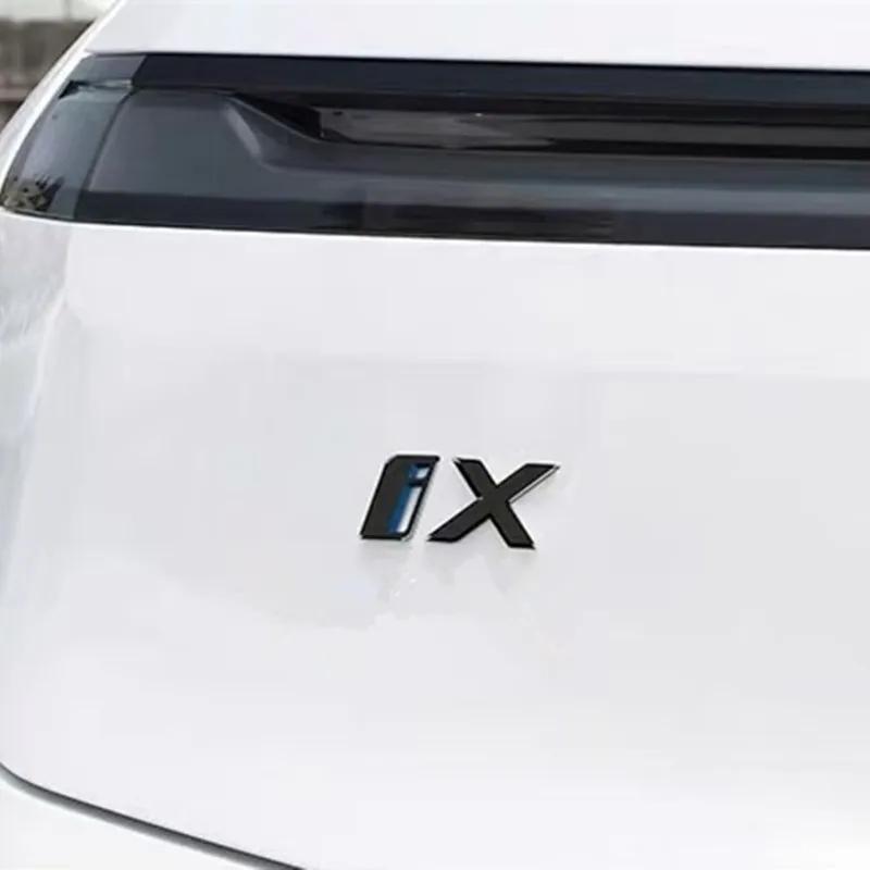Car Stickers 3D ABS Material Letters Rear Trunk Emblem Tailgate Decals For BMW Ix I20 Black Silver Logo Accessories Az2