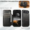 SUTENI J05 For iPhone 17 Air Case Compatible with MagSafe Textured PU Leather Flip Phone Cover