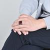 Vintage Tulip Men's Ring Stainless Steel Thumb Ring with Inlaid Glass Gemstone Retro Aesthetic Jewelry for Him