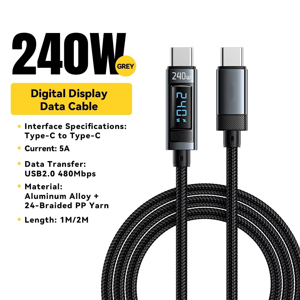 240 Вт USB Type C - USB C кабель 100 Вт PD 3.1 быстрая зарядка провод для Macbook Pro для Xiaomi для Samsung ноутбуков Andrio телефонов