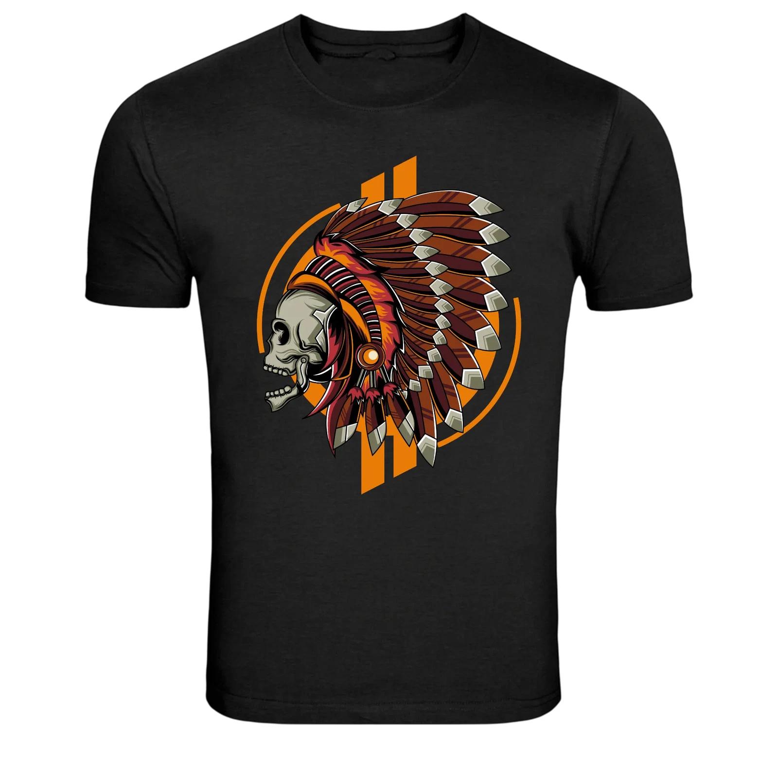 Skull Native Headdress Warrior Graphic T-Shirt XXL
