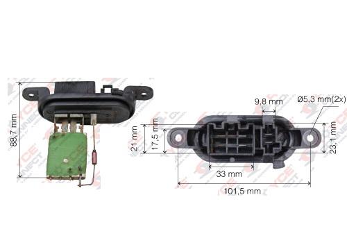 Fan Blower Resistor Renault Opel Nissan Dacia 2012- 6062KST-3