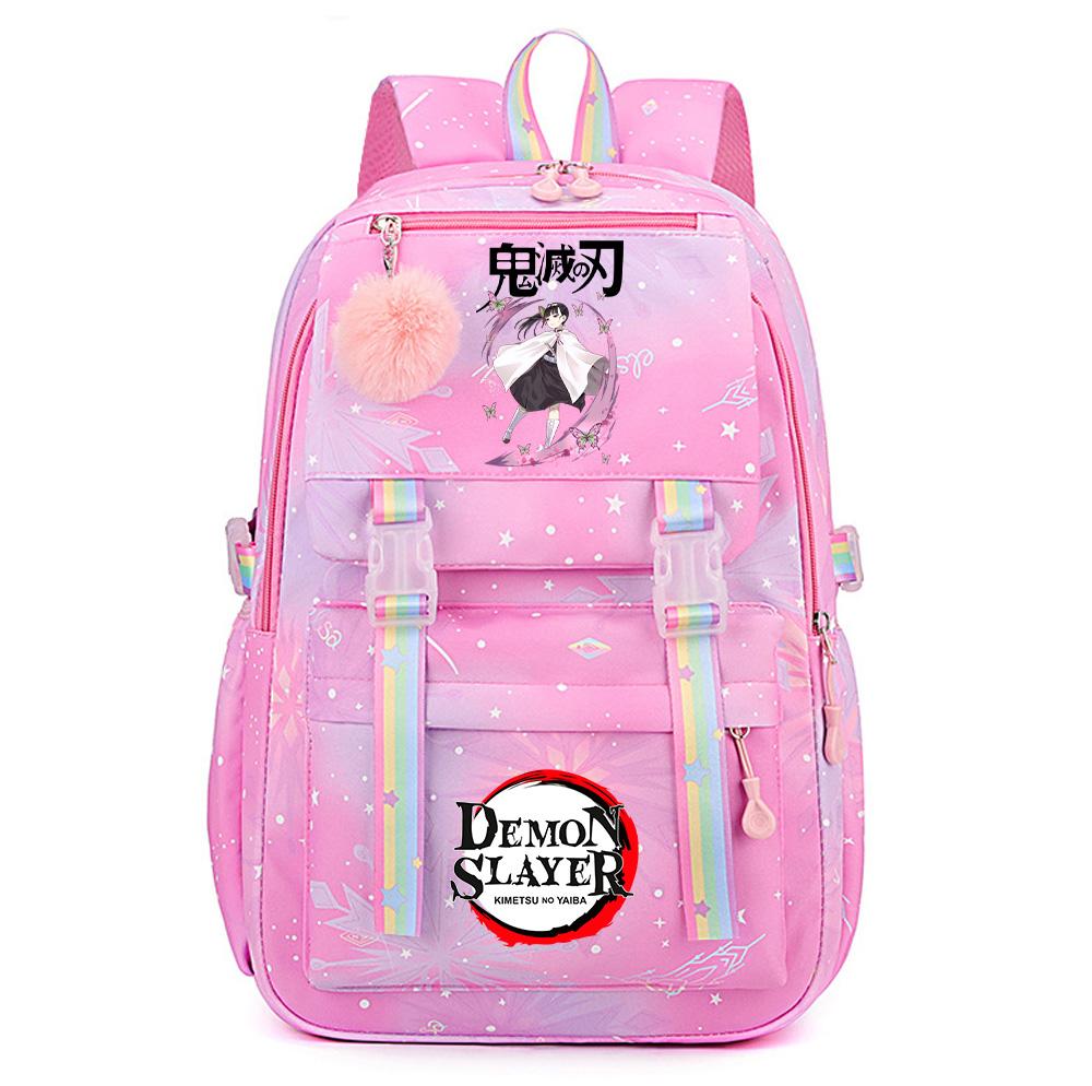 Cartoon Niedlich Dämonentöter Bedruckter Rucksack mit großem Fassungsvermögen für Teenager Schüler Rucksack Schultasche Reisetasche Geschenk