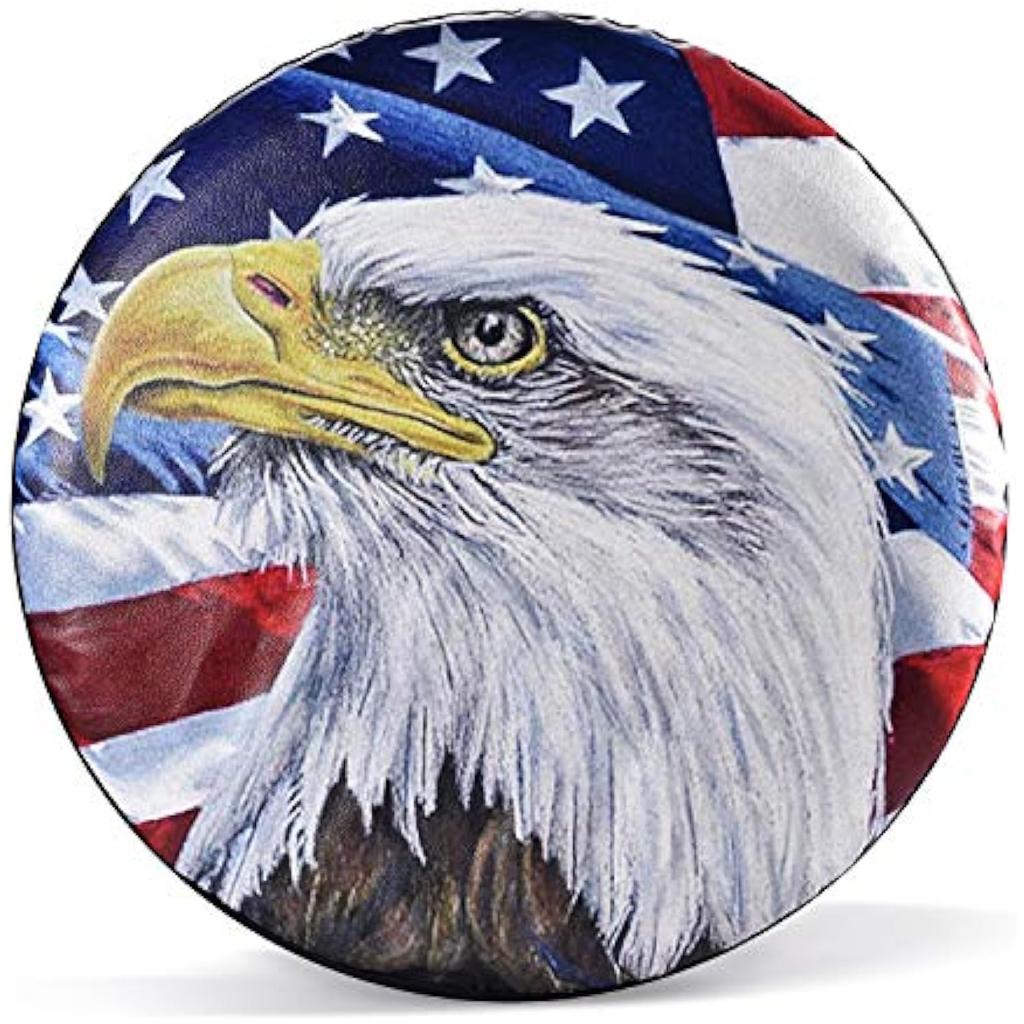 American Eagle US Flag Spare Tire Cover Waterproof Dust-Proof Wheel Cover for Jeep RV SUV