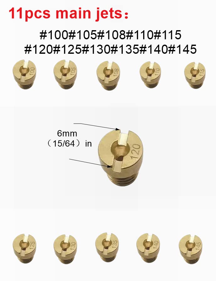 YAMAKATO Aftermarket 22pcs Carburetor Jet Kit 11 Main Jets 11 Slow Jets for Nibi