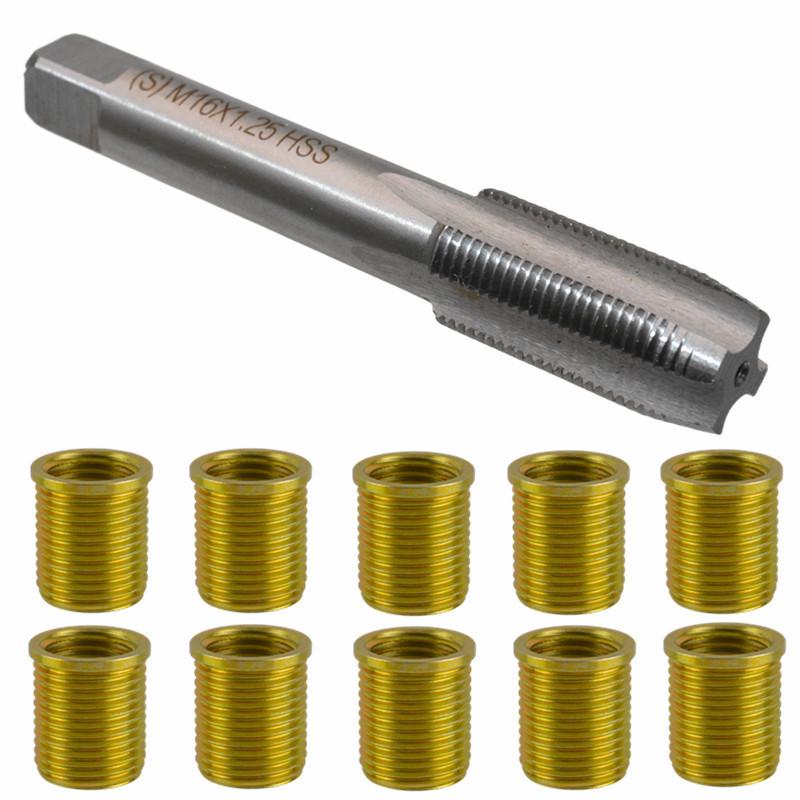 11-Piece M12*1.25 Spark Plug Thread Repair Inserts & Screws Set