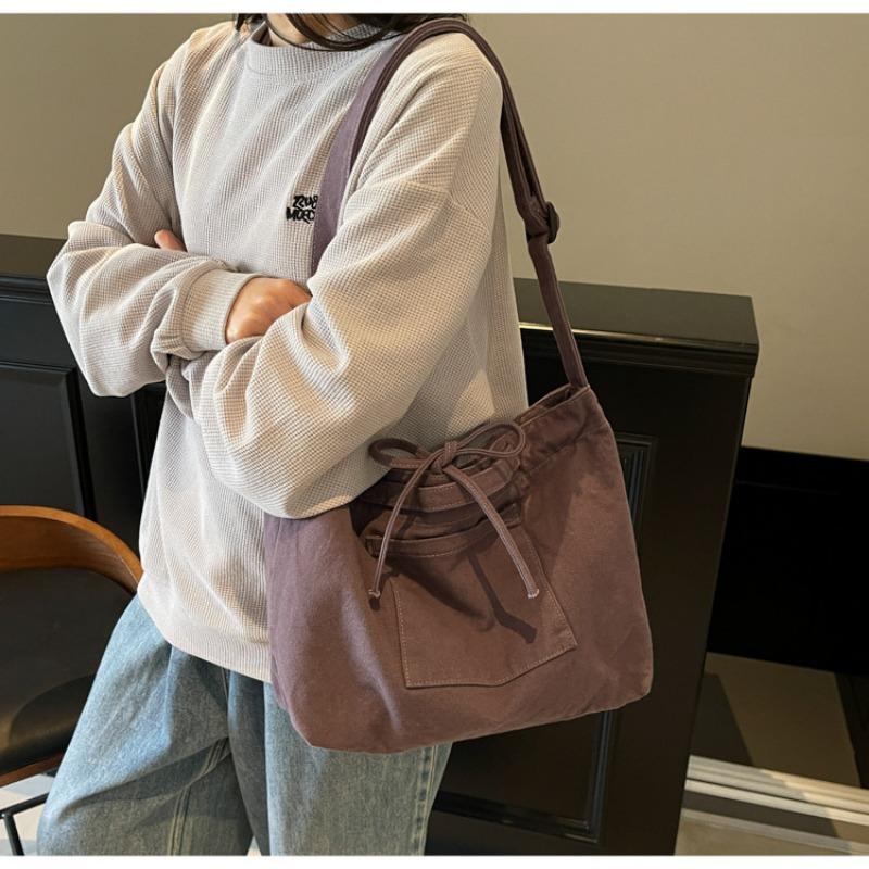 Canvas bag women's large-capacity new casual shoulder messenger bag versatile summer premium tote bag