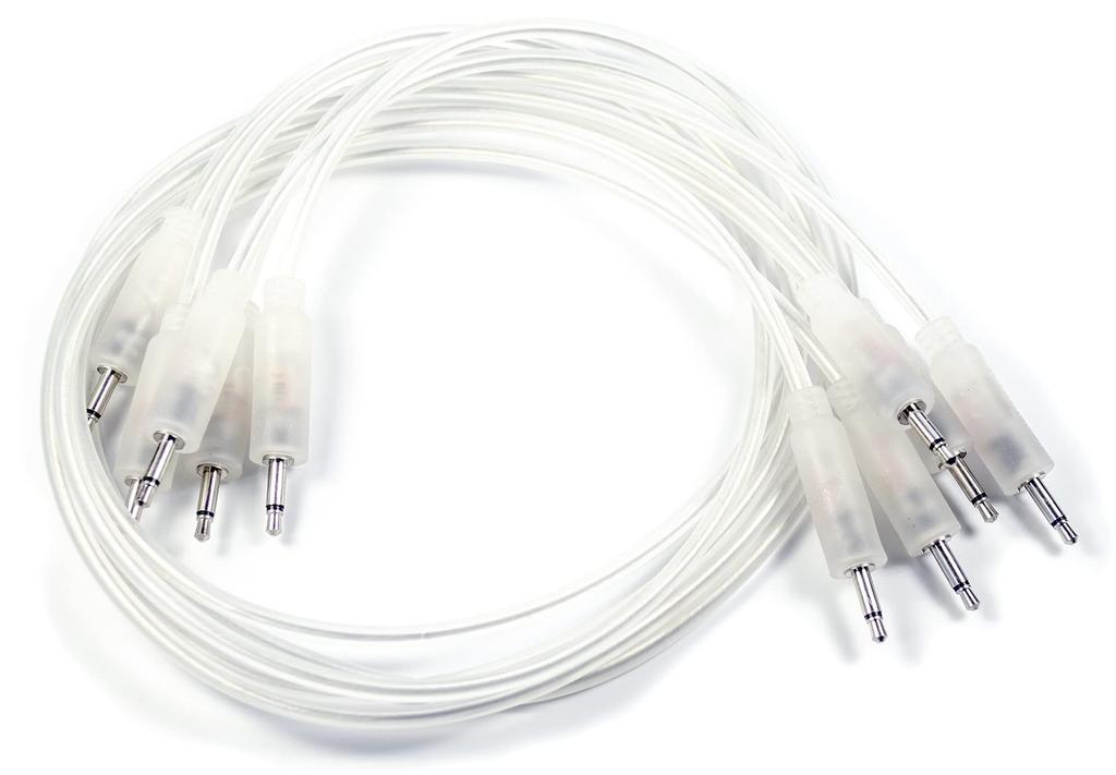 Heinakroon LED CV Patch Cable Eurorack Modular Test 5 Pack Clear Leads, (23.6 Inch),