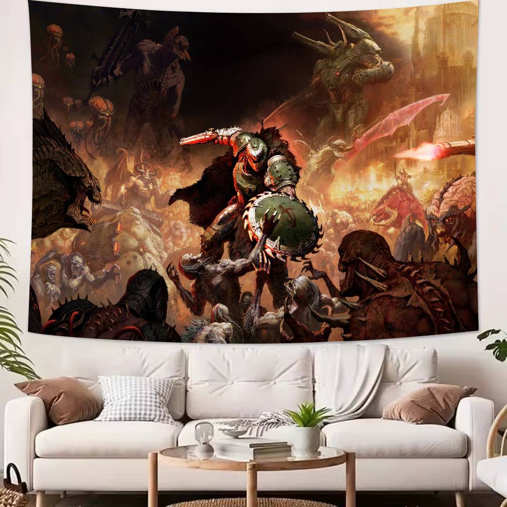 Large Cool FPS Video DDoomS Gaming Tapestry Popular Room Decoration Wall Tapestry Art Room Home Decor Wall Art Decor