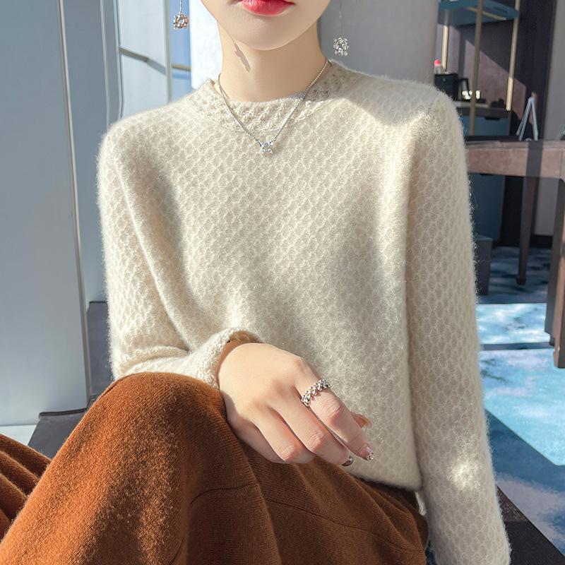 Thickened Half Turtleneck Cardigan for Women In Autumn and Winter Style Stylishable and Versatile Cashmere Sweater Base Sweater S