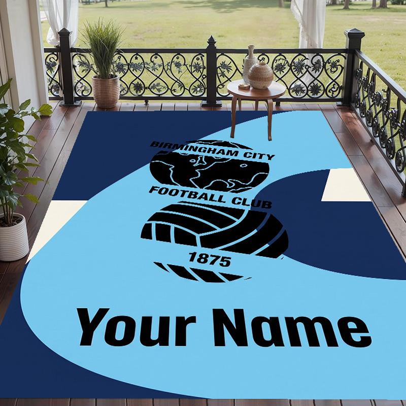 Custom Text Printed Rug BIRMINGHAM CITY Football Non Slip Floor Carpet For Home Room Decor