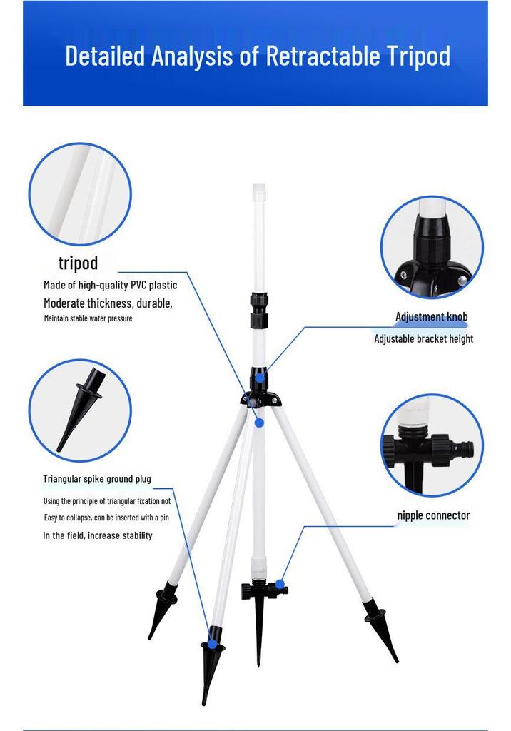 Adjustable Height Tripod Garden Sprinkler Stand