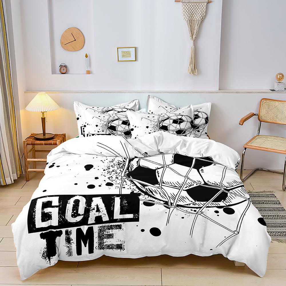 3D Digital Printing Three-Piece Set, Quilt Cover, Bed Sheet, Pillowcase, Cartoon Kit