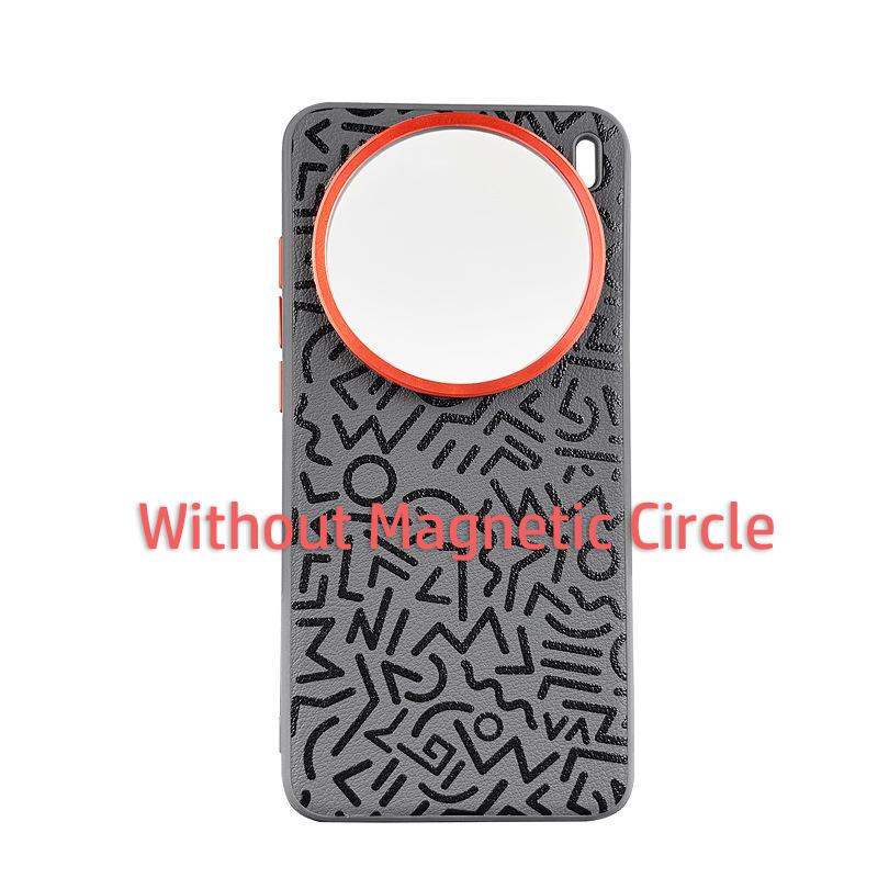 

Graffiti Case For Vivo X200 Ultra and X200S Magsafe Wireless Charging Lens Protection Anti-slip Grip Plain Vegan Leather Cover For Vivo X200S&Artificial leather