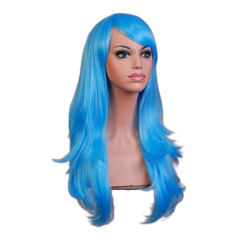 Long Curly Anime Cosplay Multi-Color Wig - European & American Style