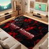 Abstract Geometric Theme Crystal Velvet Floor Rug Personalized Custom Name Text Warm Carpet Home Decoration