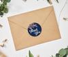 Darling Souvenir Round Blossom Thank You Black Stickers 1.6 inches Envelope Seals-45