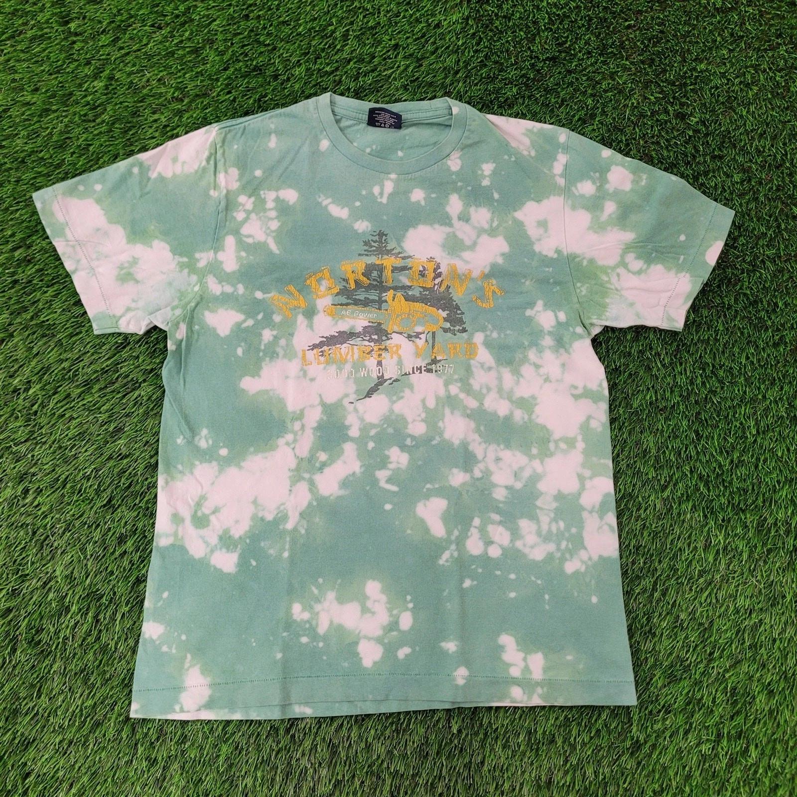 

Vintage Y2K Nortons Lumber-Yard Shirt Medium 20x27 Faded Green 4XL