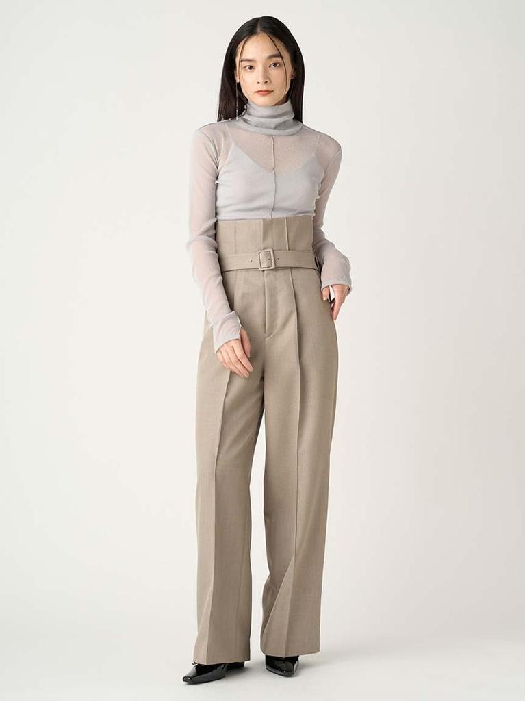 FRAY I.D. Sheer Lame Tulle Turtleneck Top, FWCT244217, Women's, GRY