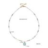 Stainless Steel & Natural Stone Beaded Necklace for Women - High-End, Non-Fading, Light Luxury Clavicle Chain