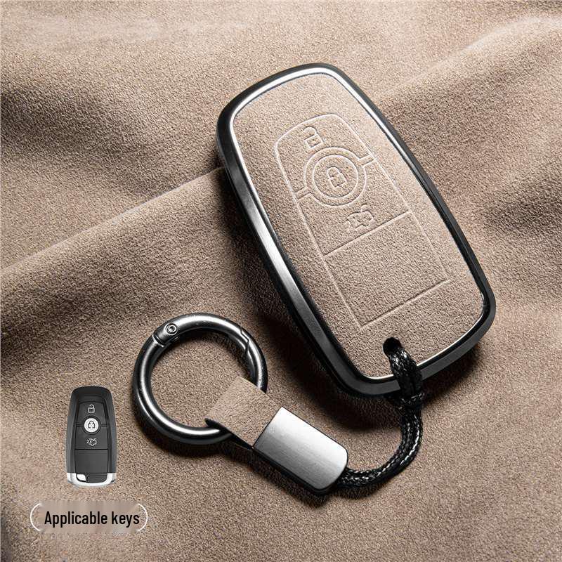 Luxury Suede Key Covers for Ford Explorer ST, Escape, Edge, 4WD, Mondeo, and EVOS