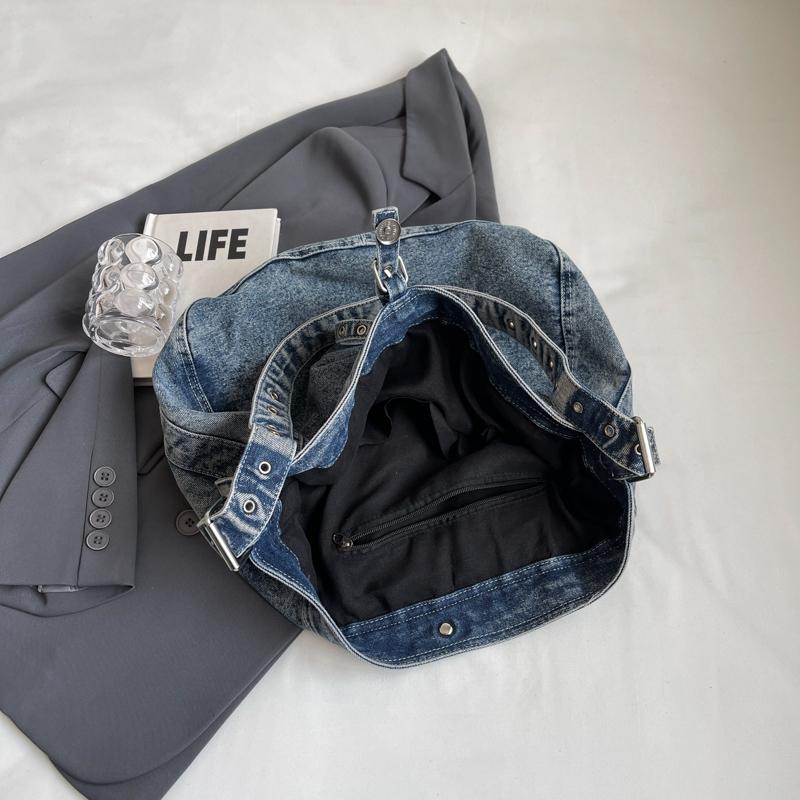 Große Tragetasche Damen Denim Schultertasche Unterarmtasche