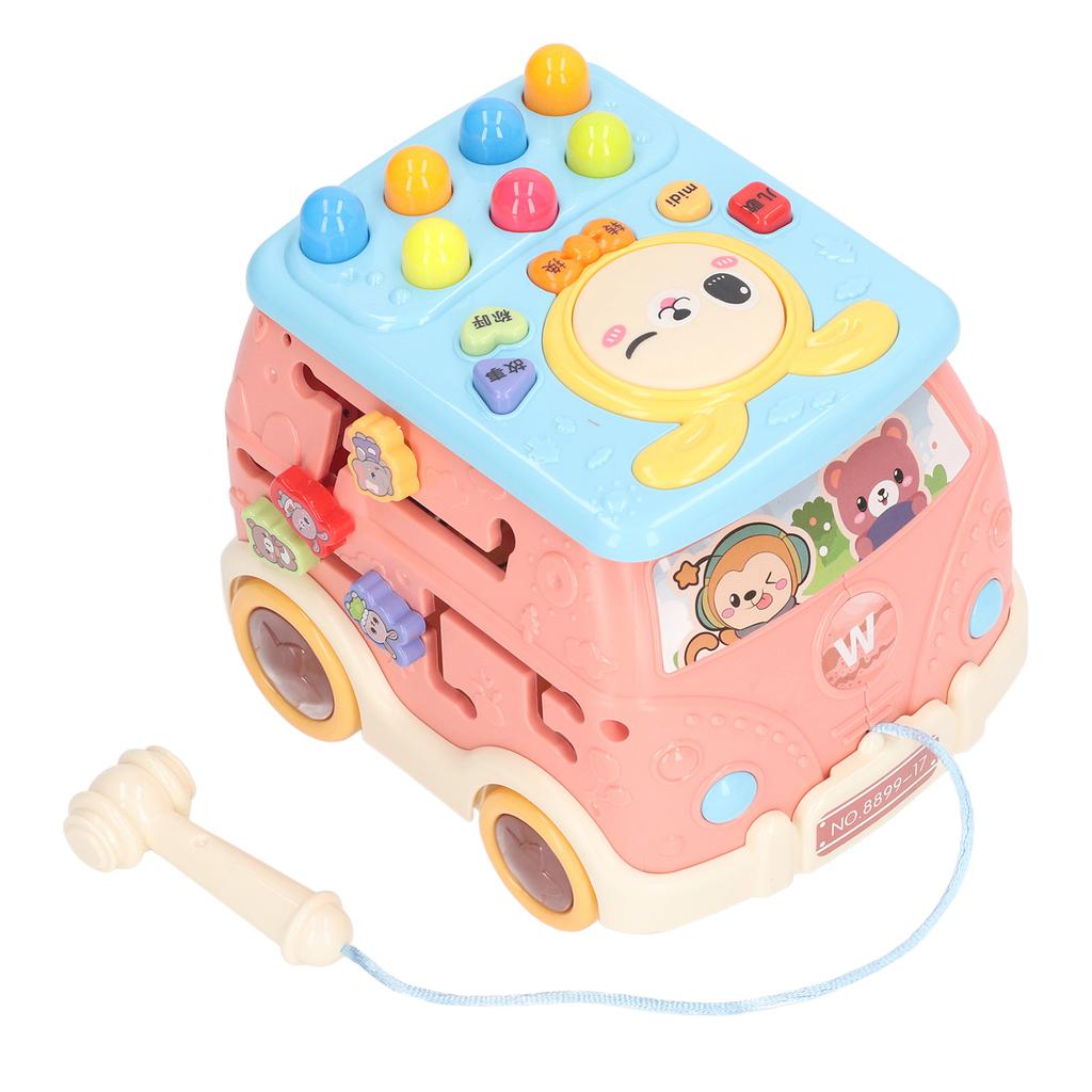 Bus Beat A Mole Toy Educational Sound Light Interactive Musical Learning Activity Cube Bus Toy for