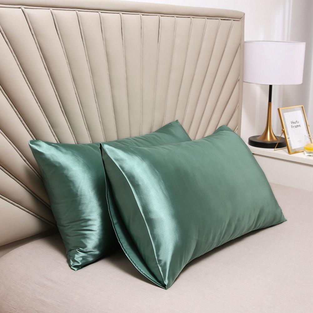 Bedroom Pillow Case Protector Simulated Silk Fabric Pillowcase Modern 48x74cm Luxurious Comfotable Solid Color