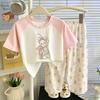 Summer Cartoon Short-Sleeve Pajama Set for Boys & Girls - Lightweight Home Wear for Children & Babies