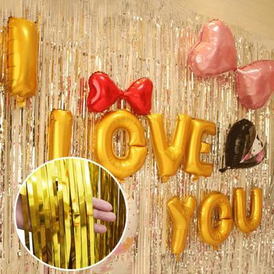Yousheng 5 Peças Cortinas de Franjas Metalizadas Brilhantes 1x2m Painel de Serpentinas Metálicas para Casamento Festa de Aniversário Reutilizável Brilhante Decoração de Porta e Parede