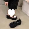 Wedge heel sandals women's summer 2025 new summer wear heightening platform slippers women's skirt fashion Roman shoes women