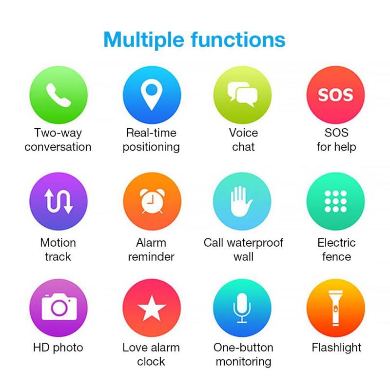 Q16 Ipx67 Life Waterproof Mobile Phone Watch With Breathing Light Gps Positioning Map Smart Children