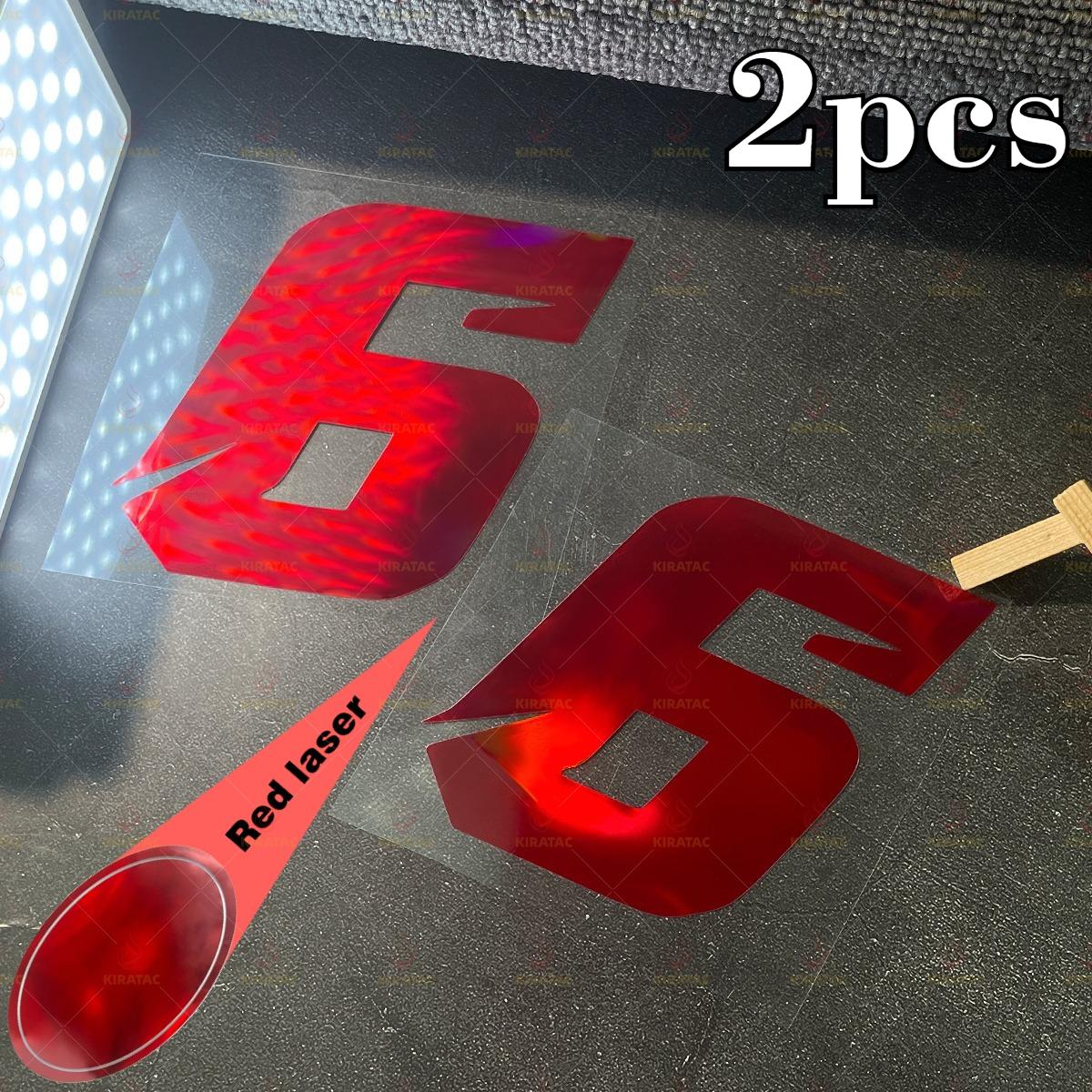 

2pcs Red Laser Motorcycle Number 0-9 Stickers Waterproof for Motorcycle Fairing Helmet Car Body Scooters Universal Vinyl Decals S-High 5cm