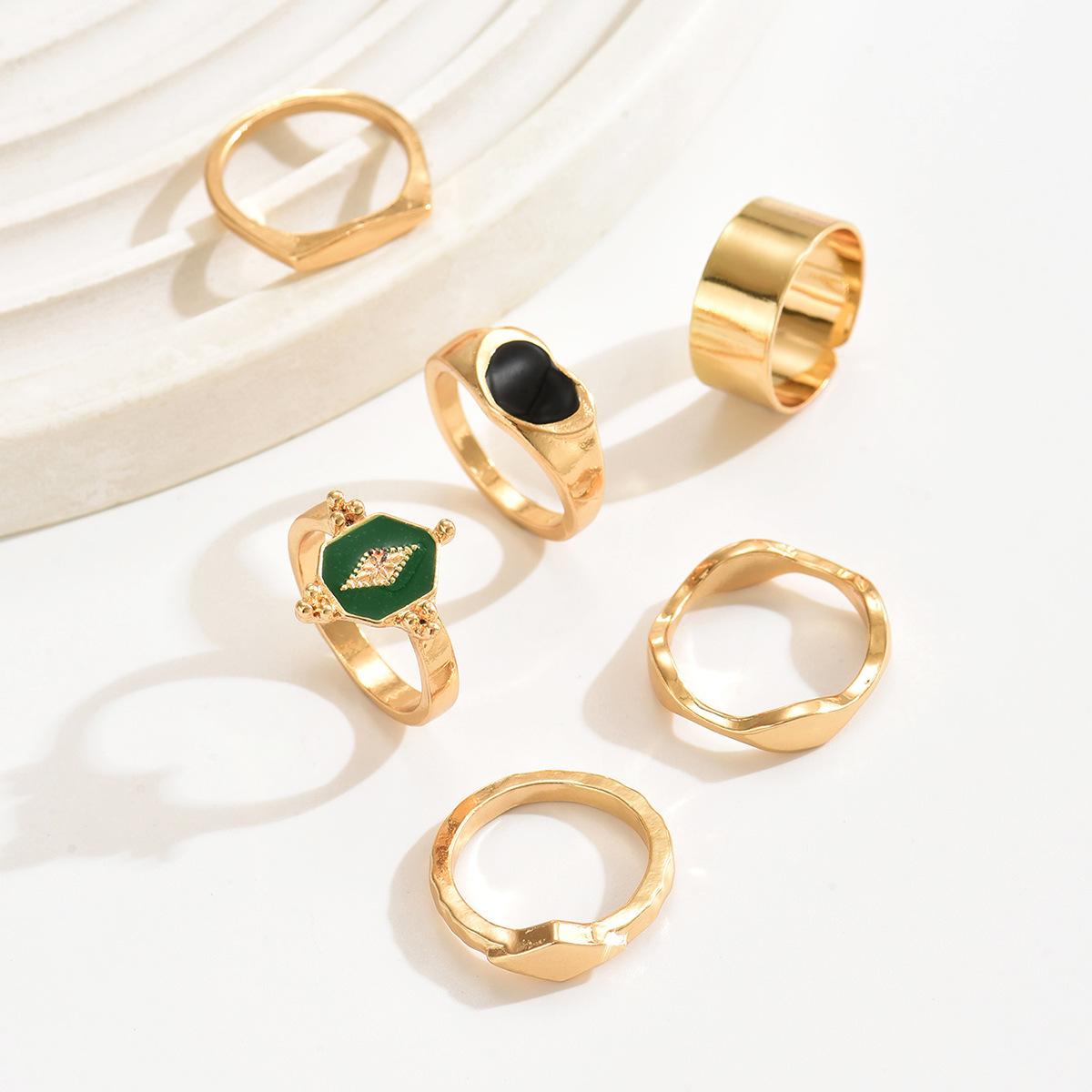 

Europe and the United States ins heart ring personality niche high sense stacked villa trend Internet celebrity style alloy ring jewelry