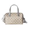GG Emblem Metallisch Laminiertes GG Interlocking Muster Boston Tasche Damen Handtaschen Silber 848889-FAFEL-8741